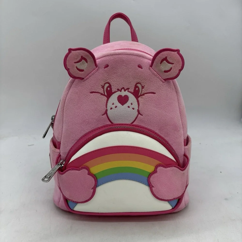 Loungefly Cheer Bear Care Bear Mini Backpack 40th Anniversary Soft Flocked